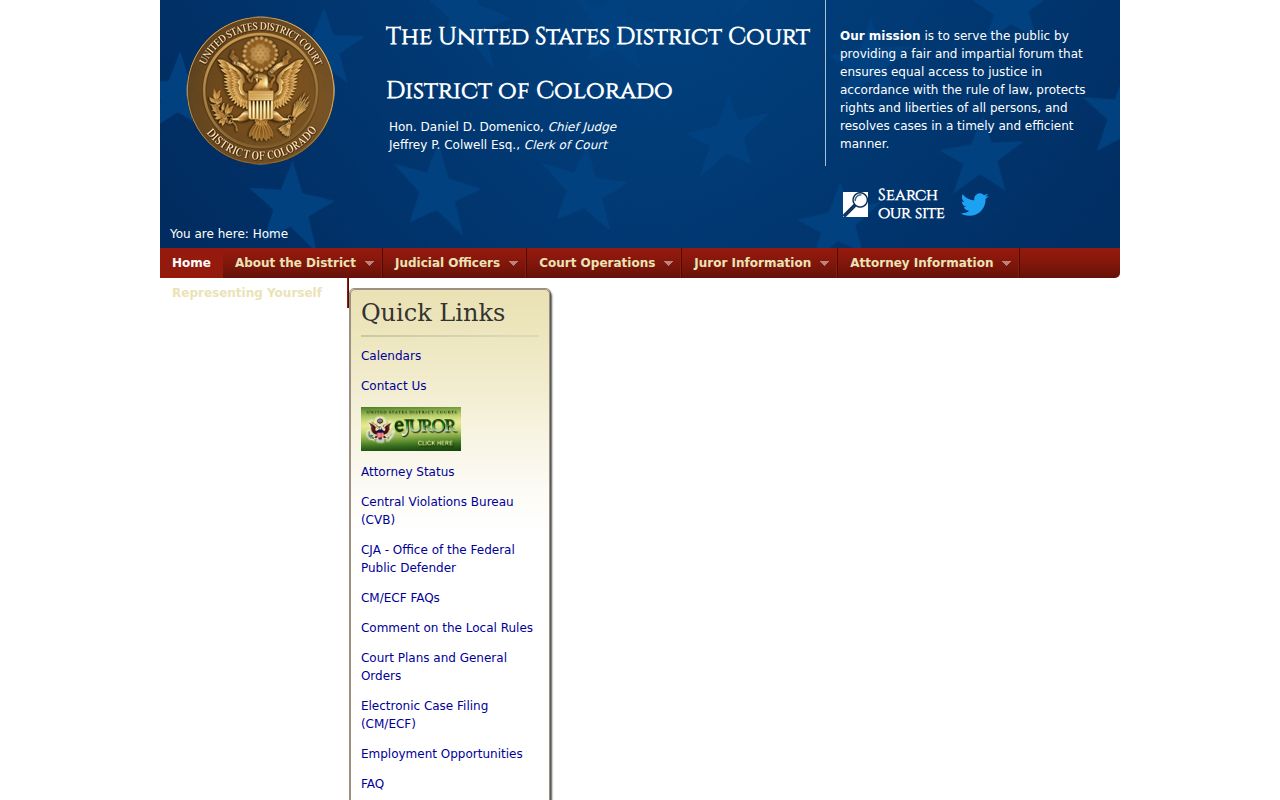Moffat County federal criminal court District of Colorado page