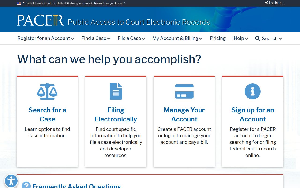 Moffat County criminal court case PACER access page