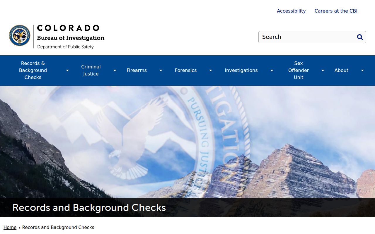 Colorado Bureau of Investigation records and background checks page