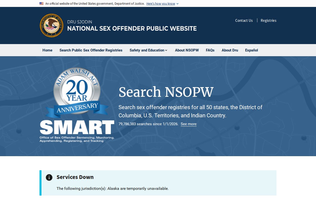 National registry search for Moffat County sex offender checks